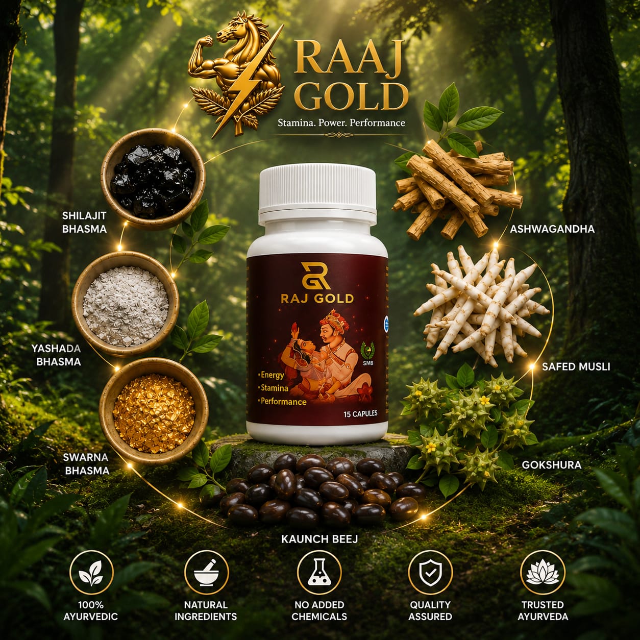 Raaj Gold Ayurvedic Men's Wellness Capsules